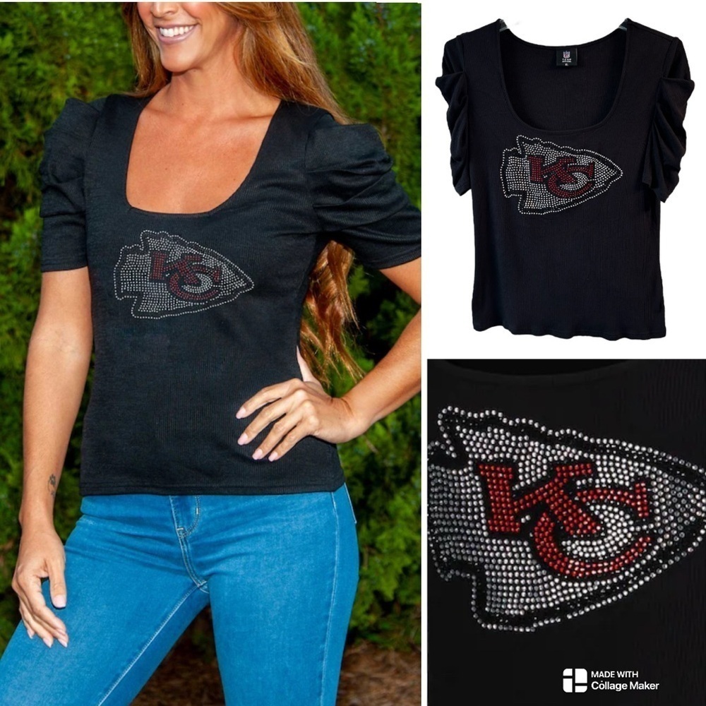 NFL ribbed Rhinestone Kansas City Chiefs Top